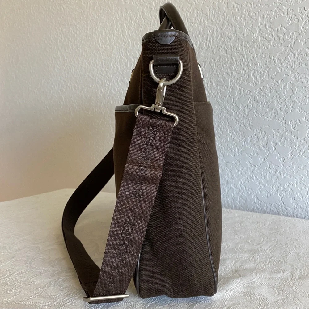 Burberry brown canvas laptop briefcase